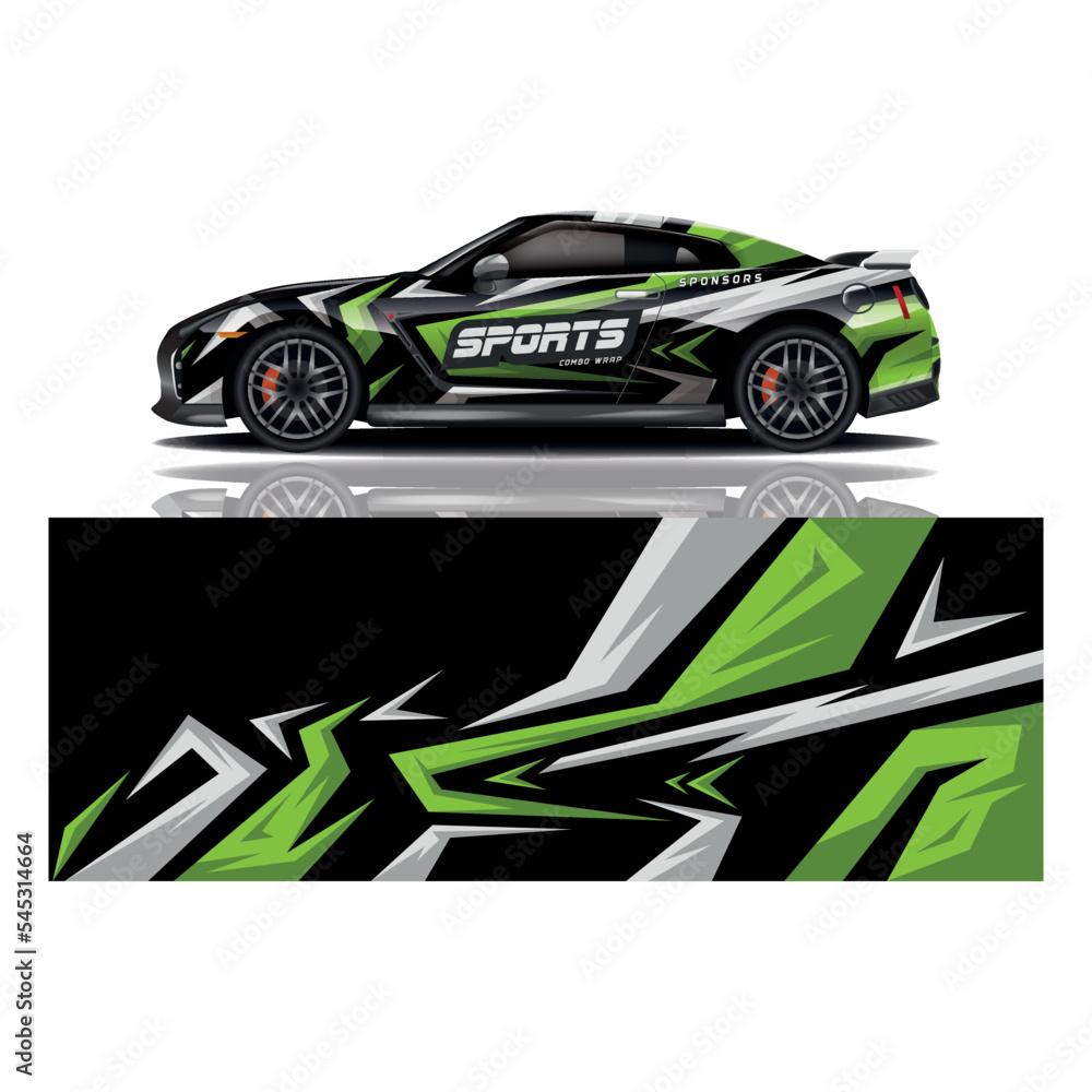 Car decal wrap design vector