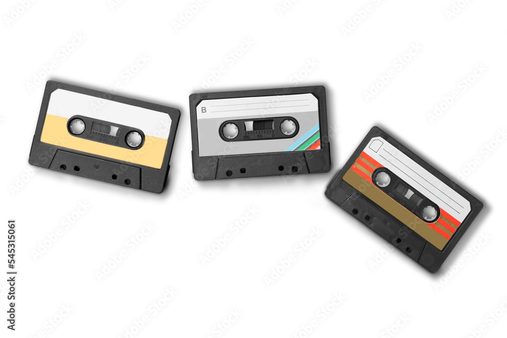 Fototapeta premium Old retro audio cassette tape 1980s