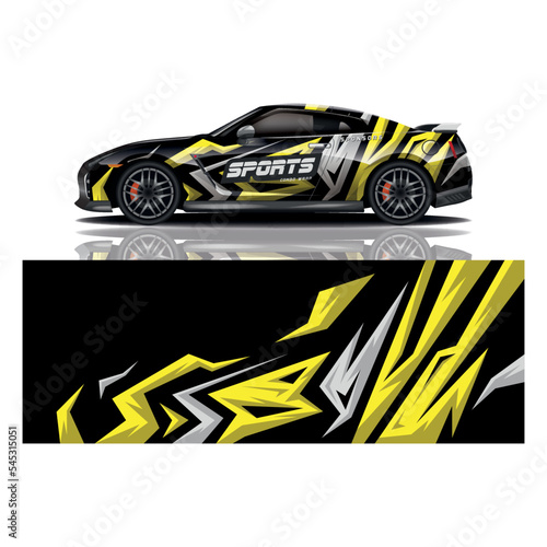 Car decal wrap design vector