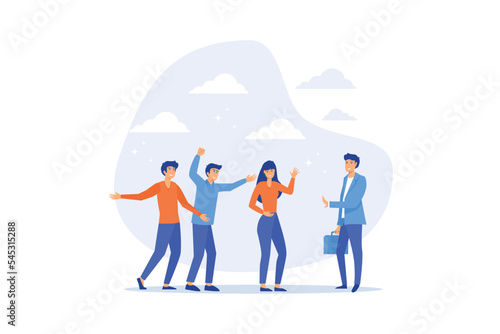 Assertive communication for leadership, behavior to compromise to solve problem without aggressive or passive acceptance concept, flat vector modern illustration