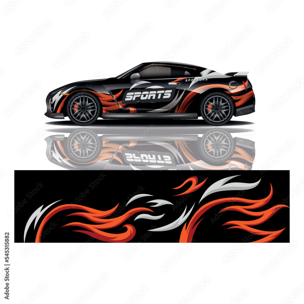 Naklejka premium Car decal wrap design vector