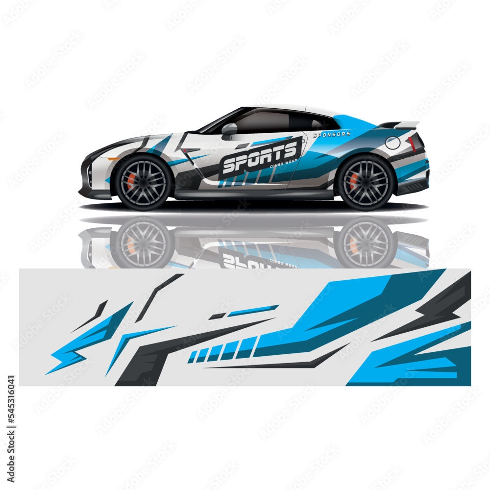 Car decal wrap design vector