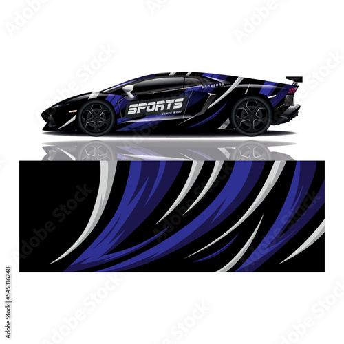 Car decal wrap design vector