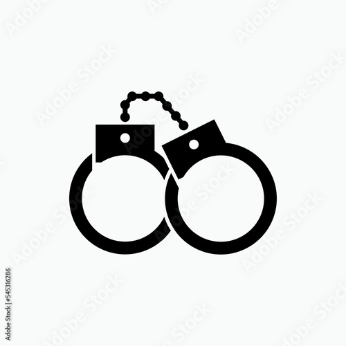 Crime Movie Genre Icon. Entertainment Label. Handcuff - Vector.