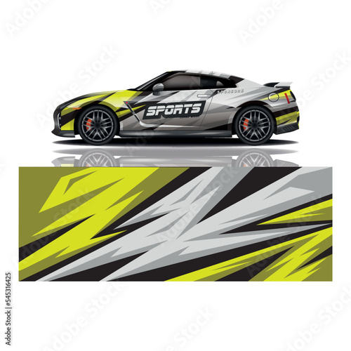 Car decal wrap design vector