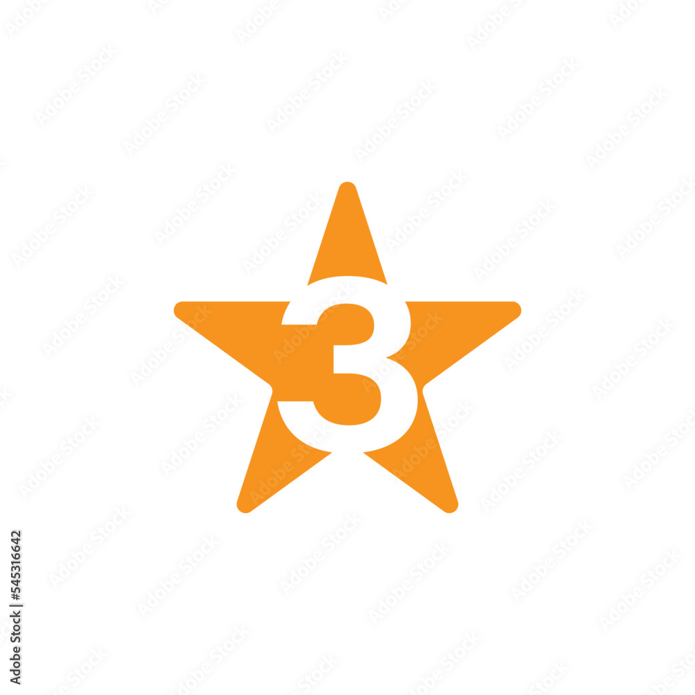 3 stars icon design template vector isolated illustration 3 stars icon design template vector isolated illustration