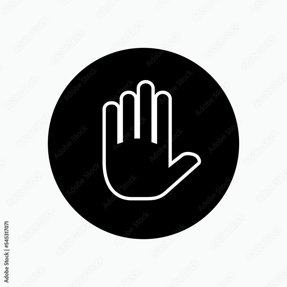 Hand Stop Icon. Prohibited Symbol for Entry - Vector. Hand Stop Icon. Prohibited Symbol for Entry - Vector.