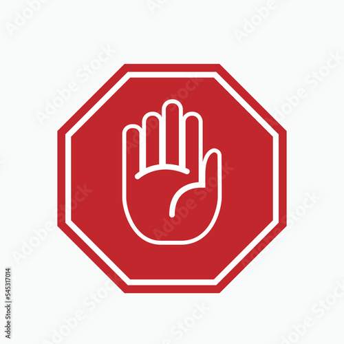 Hand Stop Icon. Prohibited Symbol for Entry - Vector. © Albertus