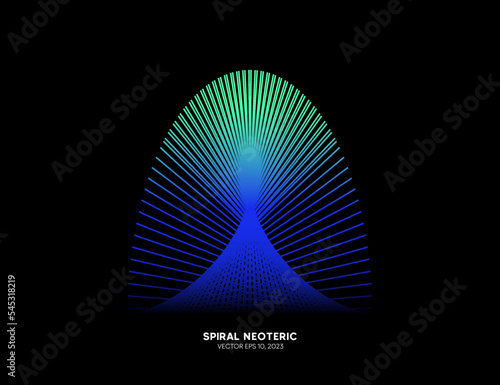 The blue gradient spiral design concept. Creative circle line design element for symbol, identity, and technology. Vector, 2023