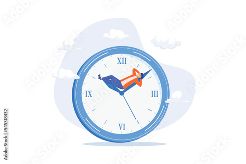 Wasted time, procrastination or slow life, lazy to work, low productivity or efficiency, self discipline problem, tired or no motivation concept, flat vector modern illustration