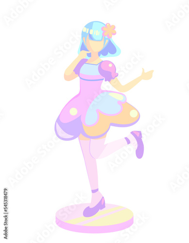 アニメキャラクターフィギュアのイラスト