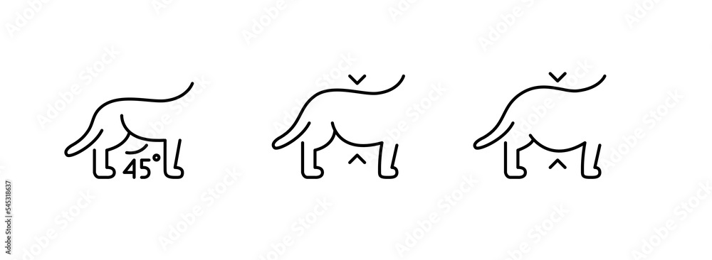 Dog obesity scale. Pixel perfect, editable stroke line icon