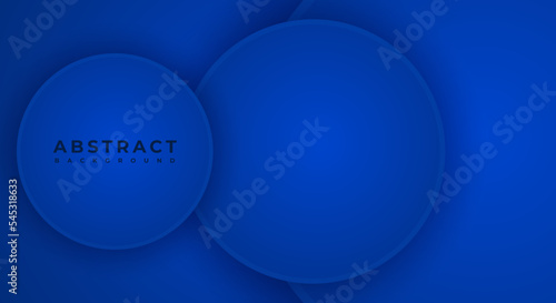 Abstract 3D Background Circle Blue Papercut Layer with Copy Space for Text or Message