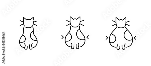 Cat obesity scale. Pixel perfect, editable stroke line icon