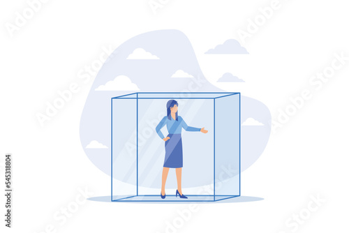Business transparency, integrity or honesty, open data for corporate operations, transactions or management concept, flat vector modern illustration