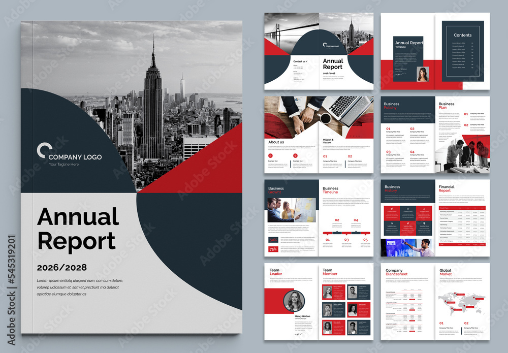 Annual Report Layout Stock Template | Adobe Stock