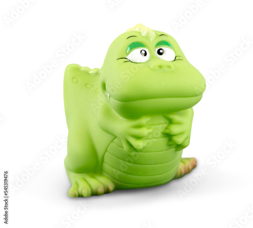 Cute crocodile toy isolated on white background