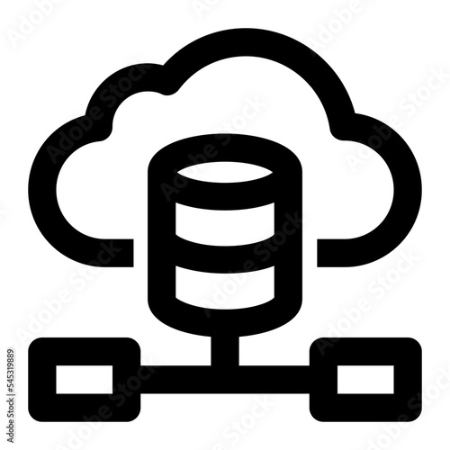 Icon Cloud Server With Style Outline