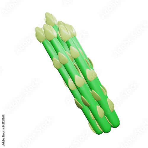 PNG 3d rendering of asparagus vegetable for your content asset needs