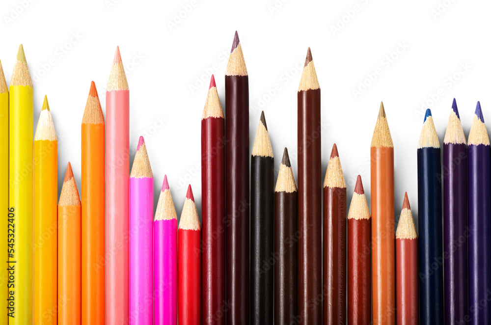 Color pencils isolated on white background Color pencils isolated on white background
