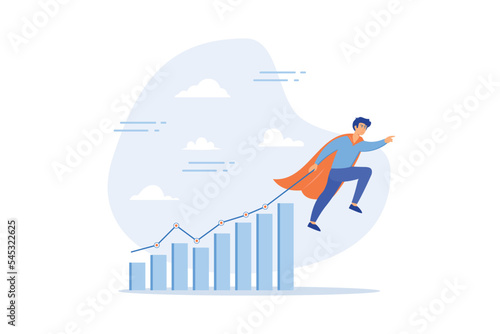Increase investment profit, sales or company revenue, growing business or profit growth, help and support to improve performance, solution concept, flat vector modern illustration