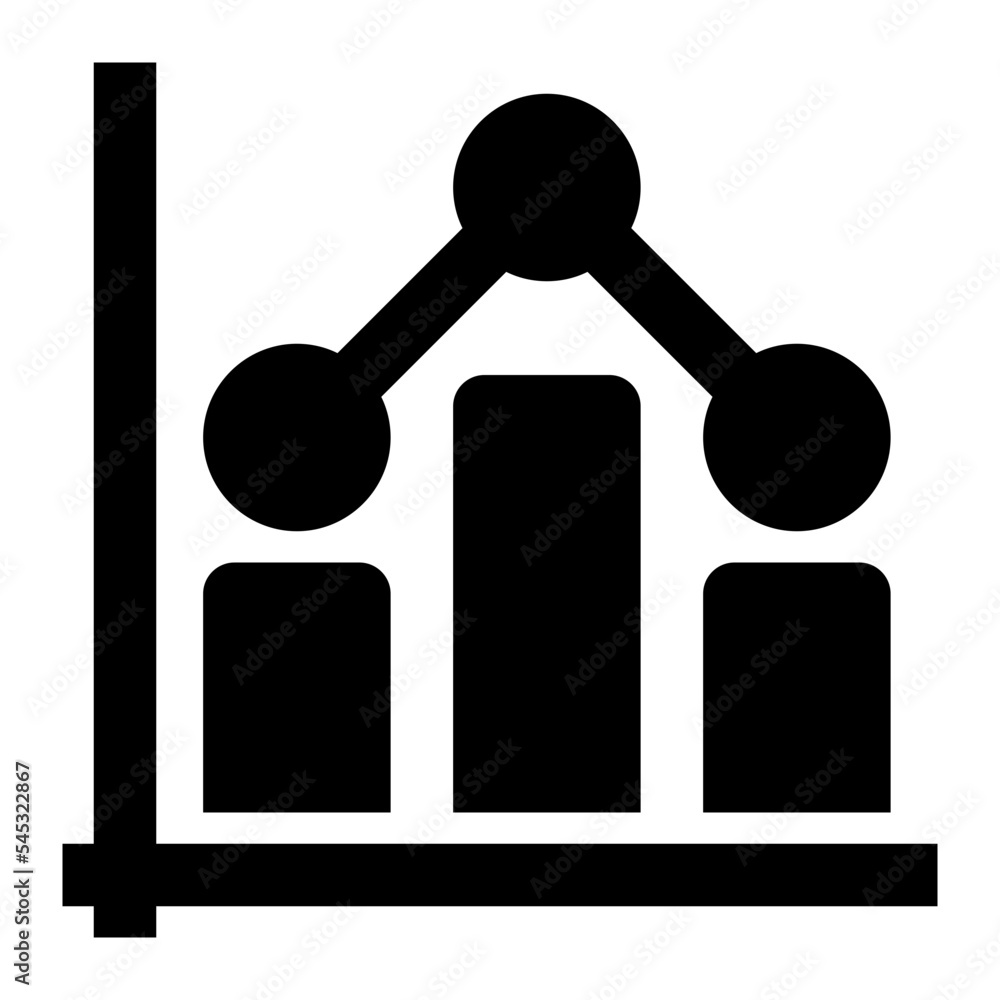 Icon Bar Chart With Style Glyph Icon Bar Chart With Style Glyph