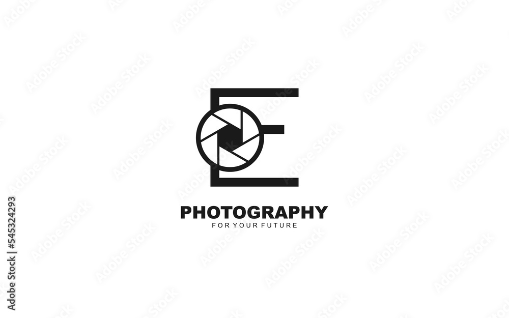 E logo photography for branding company. camera template vector illustration for your brand. E logo photography for branding company. camera template vector illustration for your brand.