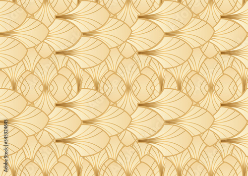 seamless pattern background designed by luxurious golden leaves concept