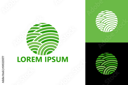 Green field logo template design vector