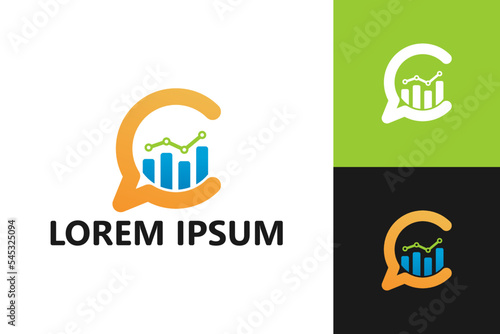 Statistic consult logo template design vector