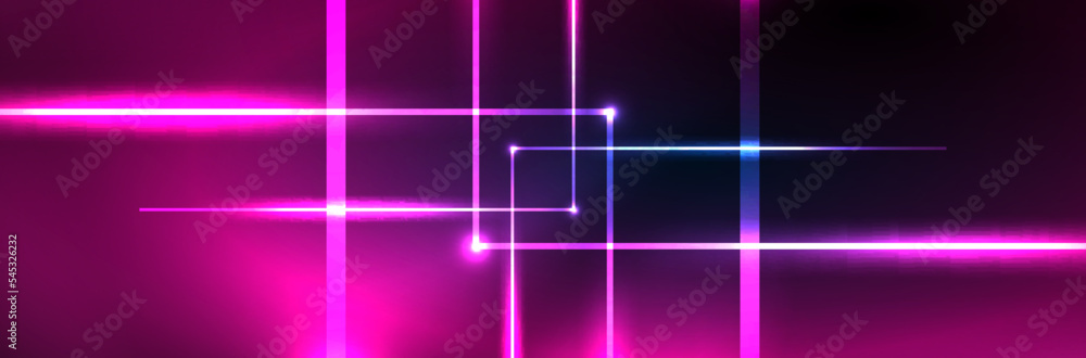 Shiny neon lights, dark abstract background with blurred magic neon light curved lines Shiny neon lights, dark abstract background with blurred magic neon light curved lines