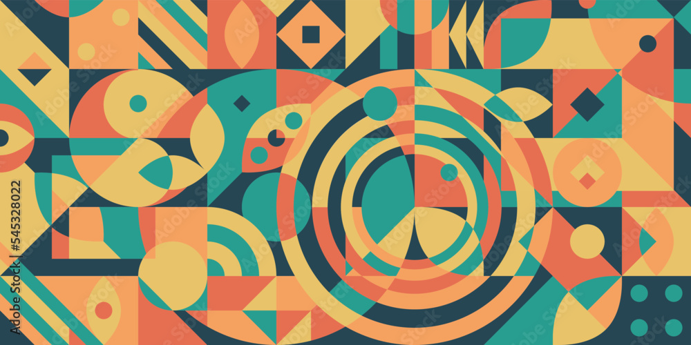 Fototapeta premium geometric mosaic pattern abstract design colorful green blue yellow red and orange can be used for cover EPS10