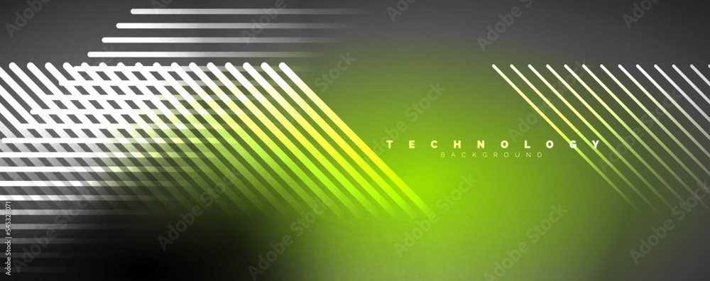 Neon shiny light abstract lines, light beams concept abstract background. Vector Illustration For Wallpaper, Banner, Background, Card, Book Illustration, landing page