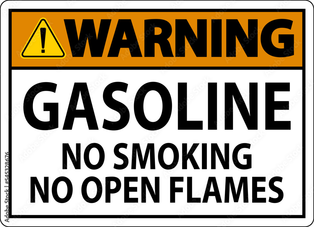 Warning Sign Gasoline ,No Smoking, No Open Flames