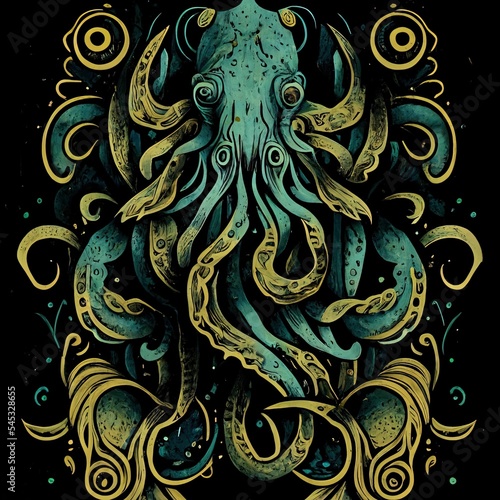 abstract tentacle sea monster graphic