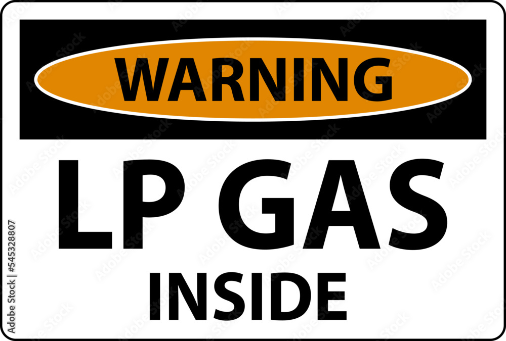 Obraz premium Warning Sign LP Gas Inside On White Background