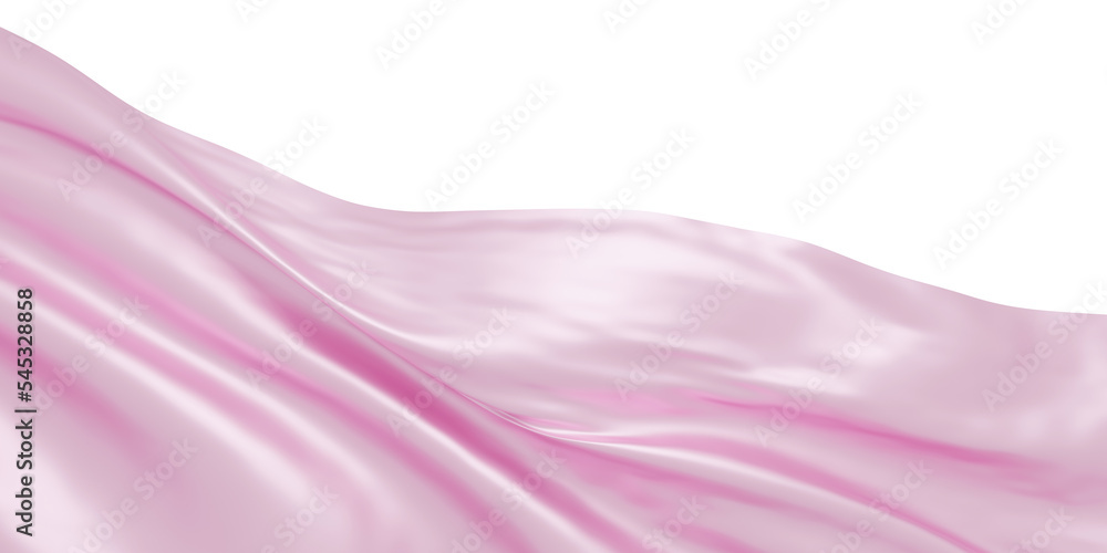 Pink cloth flying in the wind isolated on white background 3D render