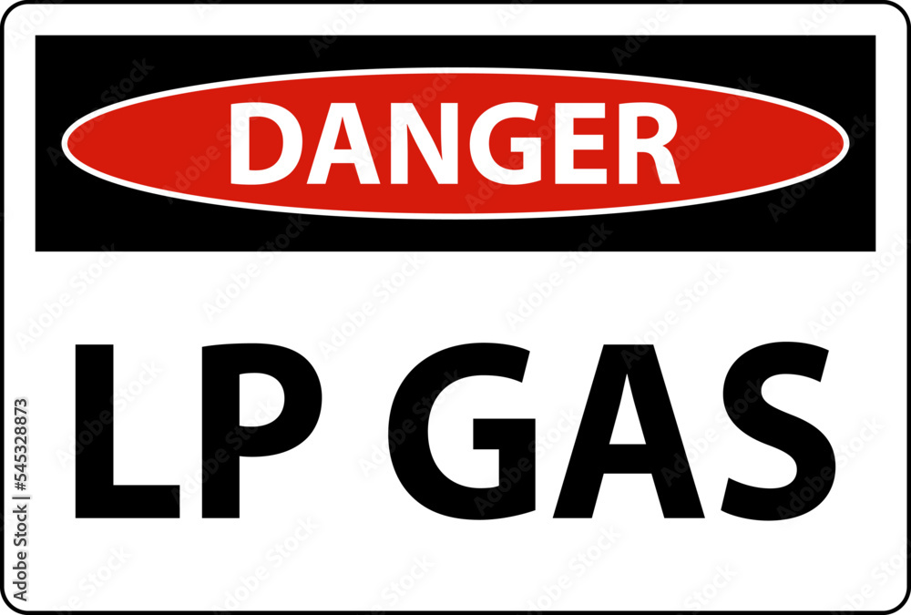 Danger Sign LP Gas On White Background
