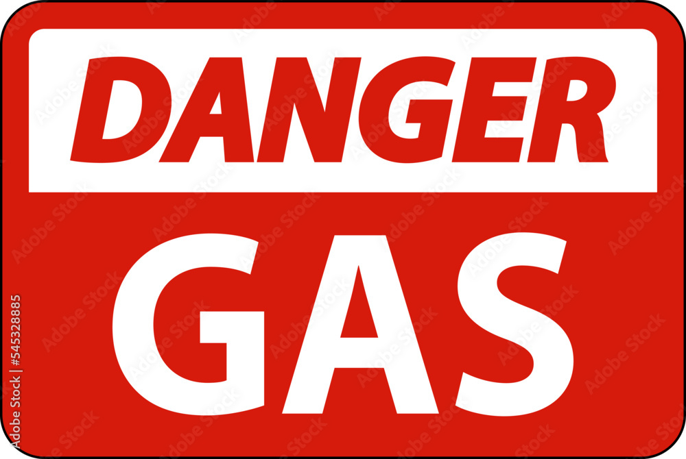 Danger Flammable Sign GAS On White Background Danger Flammable Sign GAS On White Background