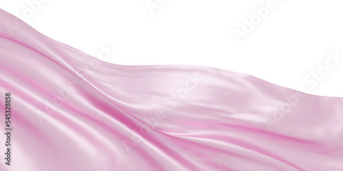 Pink cloth flying in the wind isolated on white background 3D render