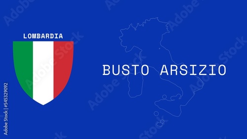 Busto Arsizio: Illustration mit dem Ortsnamen der italienischen Stadt Busto Arsizio in der Region Lombardia