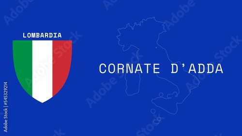 Cornate d’Adda: Illustration mit dem Ortsnamen der italienischen Stadt Cornate d’Adda in der Region Lombardia photo