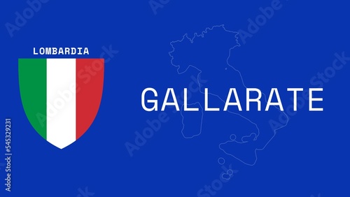 Tableau sur toile Gallarate: Illustration mit dem Ortsnamen der italienischen Stadt Gallarate in d