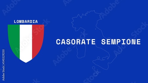 Casorate Sempione: Illustration mit dem Ortsnamen der italienischen Stadt Casorate Sempione in der Region Lombardia photo