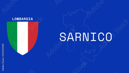 Sarnico: Illustration mit dem Ortsnamen der italienischen Stadt Sarnico in der Region Lombardia photo