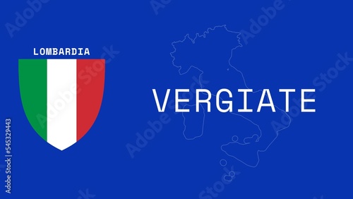 Vergiate: Illustration mit dem Ortsnamen der italienischen Stadt Vergiate in der Region Lombardia photo