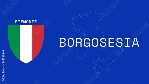 Tableau sur toile Borgosesia: Illustration mit dem Ortsnamen der italienischen Stadt Borgosesia in