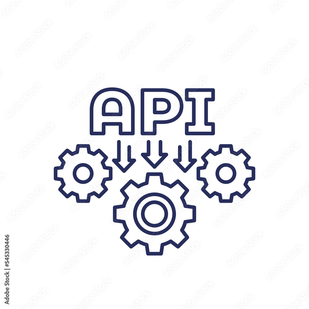 API icon for apps and web, line vector API icon for apps and web, line vector