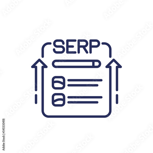SERP line icon, Search engine results page