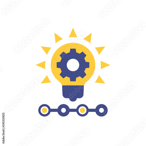 startup icon with a light bulb and gear